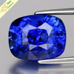 EMIL Certified Heated 6.06ct Cushion Natural Violetish Blue Sapphire Sri-Lanka