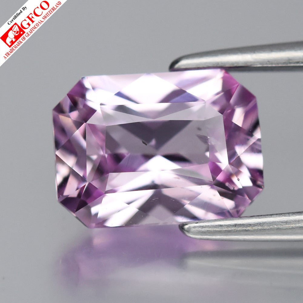 GFCO CERTIFIED 1.62ct VS Natural Pastel Pink Sapphire - Heated, Madagascar Gem