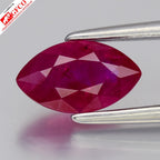 GFCO CERTIFIED 1.10ct Marquise Natural Pigeon Blood Red Ruby - Heated, Burma