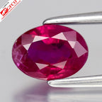 GFCO CERTIFIED 0.90ct Oval Natural Pigeon Blood Red Ruby - Heated, Burma Gem — view 1