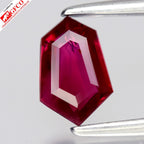 GFCO CERTIFIED 0.57ct VS Hexagon Natural Pigeon Blood Red Ruby - Heated, Burma — view 1