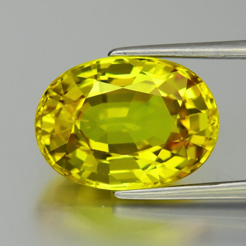 IF Clarity! 8.28ct 13.7x10mm Oval Natural Yellow Sapphire - Madagascar Gem