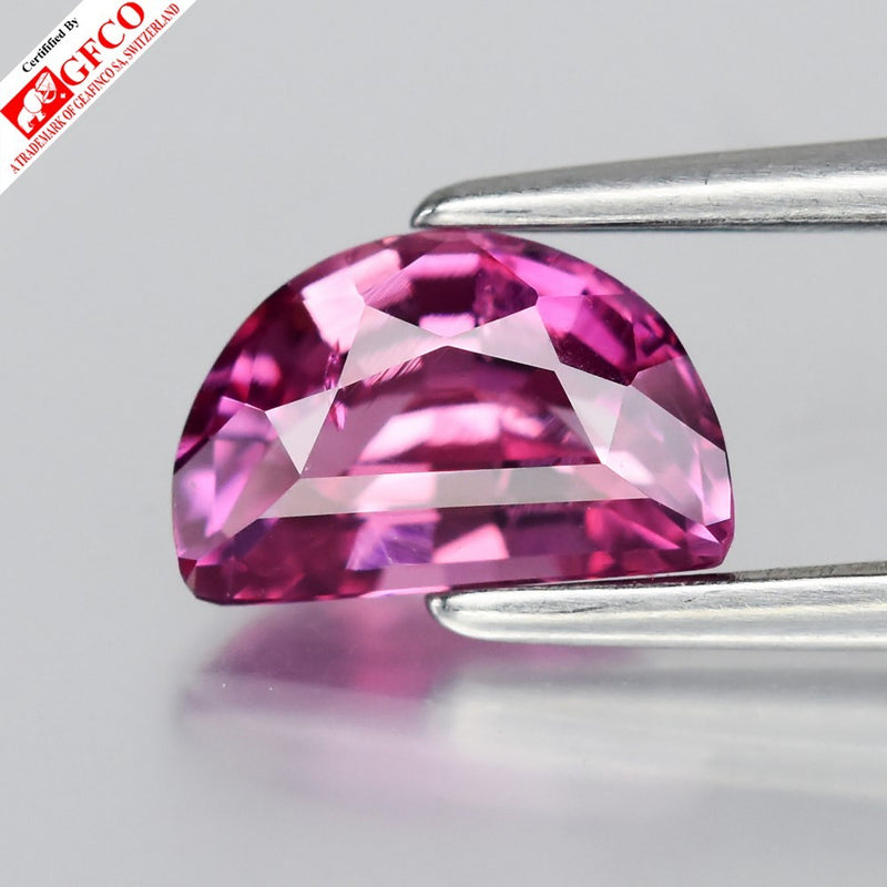 GFCO CERTIFIED 0.97ct VS Semi Cercle Natural Pink Sapphire - Heated, Sri Lanka