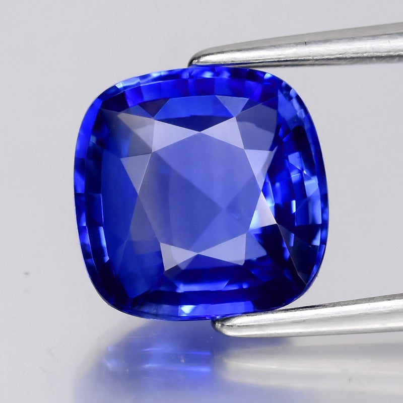 2.40ct 8x8mm VVS Cushion Natural Blue Sapphire - Heated, Ceylon Gemstone