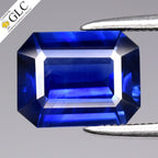 GLC CERTIFIED 2.36ct Octagon Natural Blue Sapphire - Heated, Africa Gemstone
