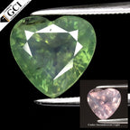 GCI CERTIFIED 3.98ct Heart Natural Yellowish Green Alexandrite - Madagascar