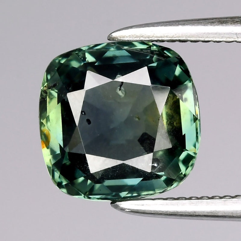 2.02ct 7x7mm Cushion Natural Green Sapphire - Unheated, Africa Gemstone