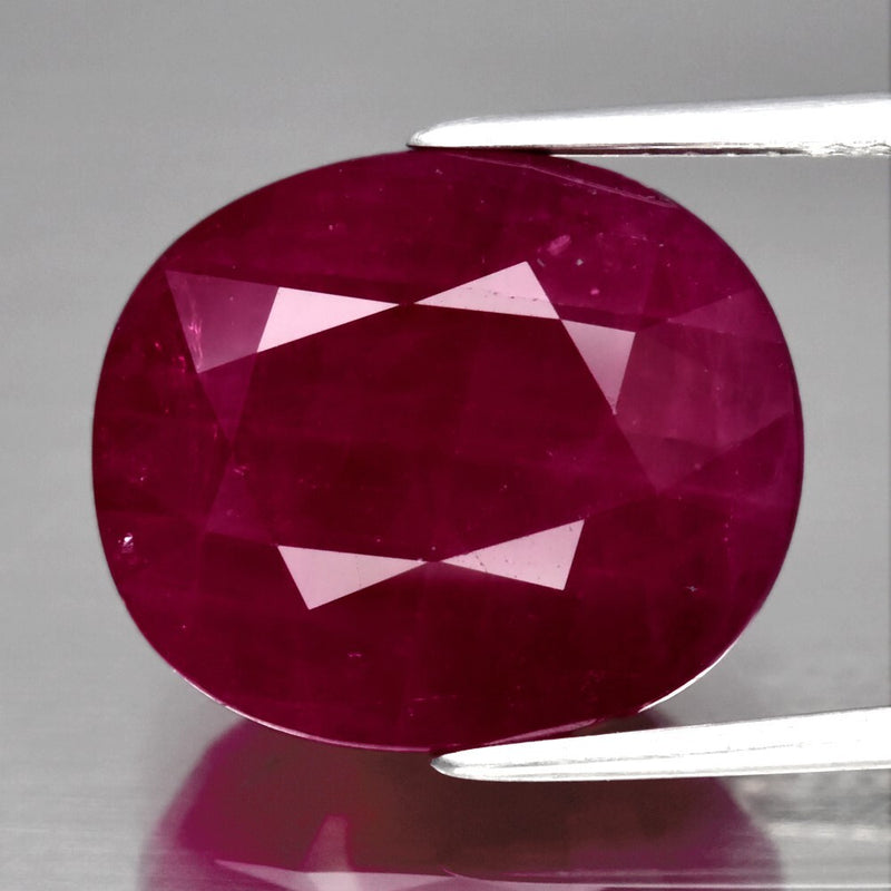 Big! 12.44ct 14.5x12.2mm Oval Natural Purplish Red Ruby Mozambique Gemstone