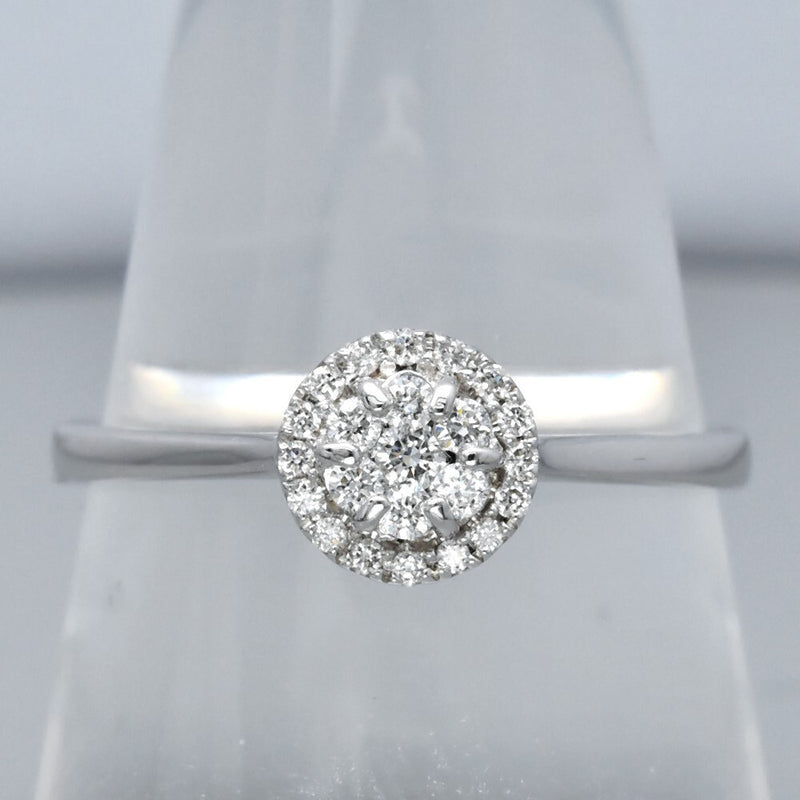 Natural Diamond Ring in 18K WHITE GOLD 0.21ct t.w 27pcs E/VVS Diamond