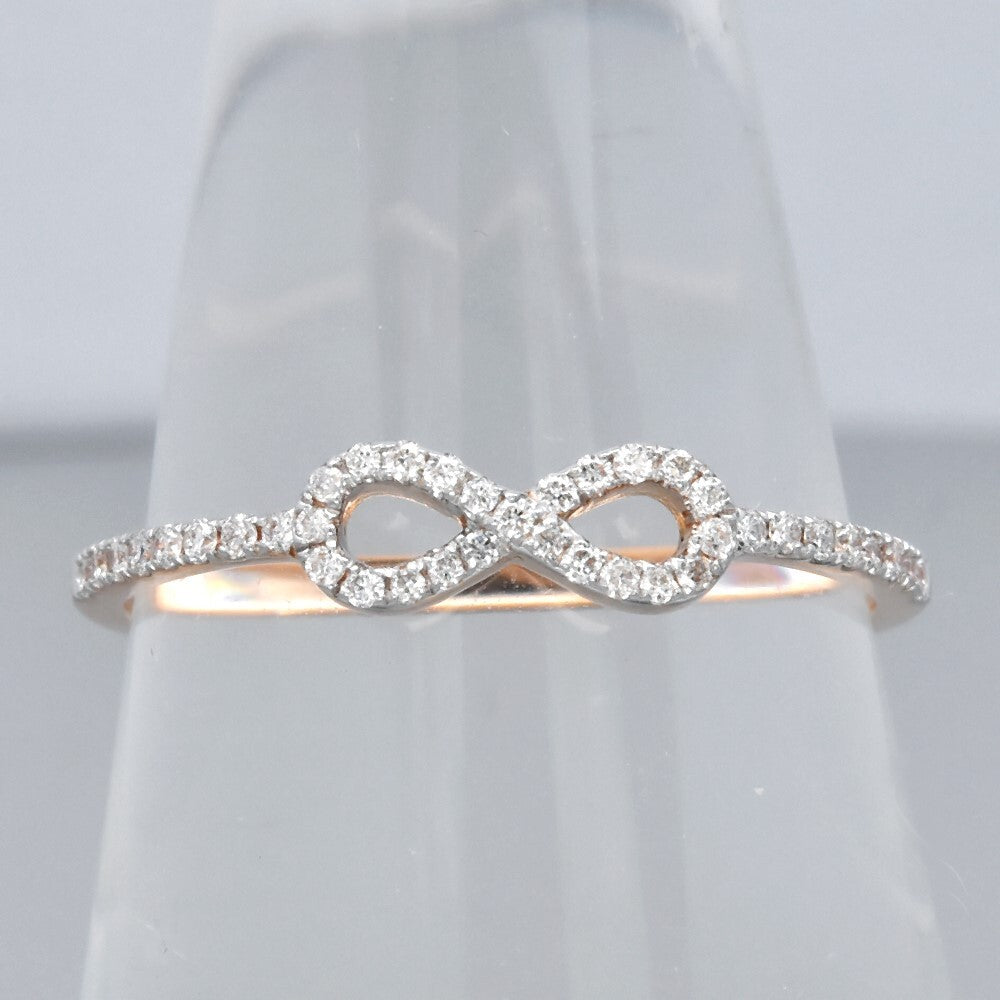 Natural Diamond Ring in 18K PINK GOLD 0.13ct t.w 41pcs E/VVS Diamond — view 1