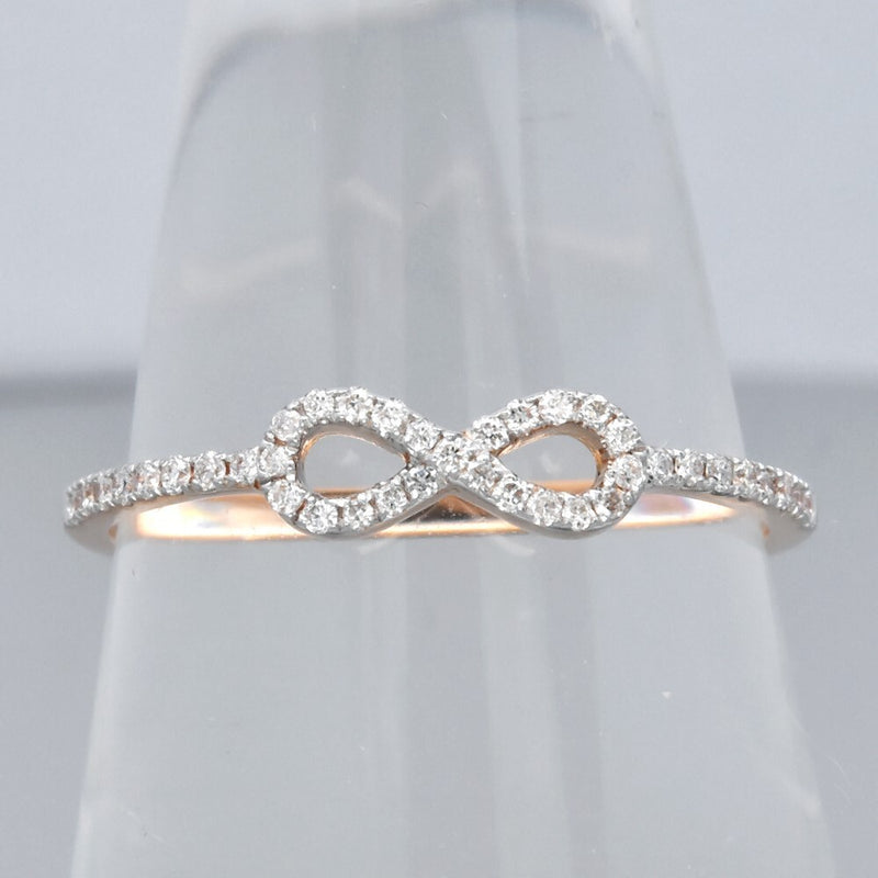 Natural Diamond Ring in 18K PINK GOLD 0.13ct t.w 41pcs E/VVS Diamond