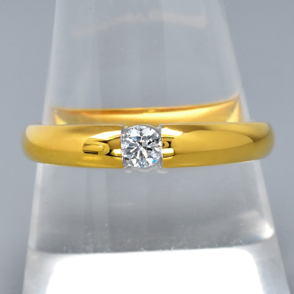 Natural Diamond Ring in 18K YELLOW GOLD 0.15ct E/VVS Diamond