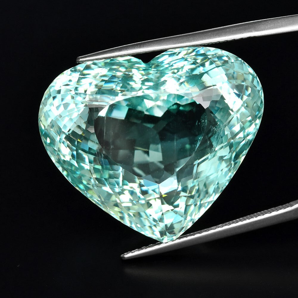 GLC Certified Huge Rare! 47.43ct VS Heart Natural Greenish Blue Aquamarine
