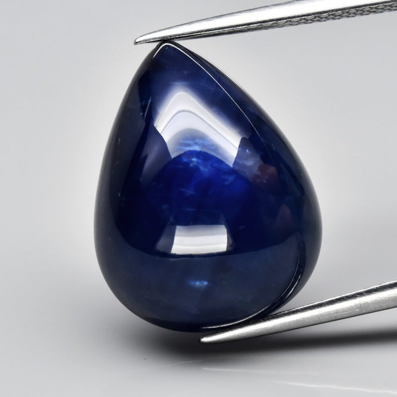 16.98ct 17.5x13.3mm Pear Cabochon Blue Sapphire Gemstone Thailand Heated, Big!