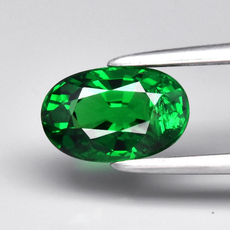1.20ct 7.5x5mm Oval Natural Shocking Green Tsavorite Garnet Tanzania