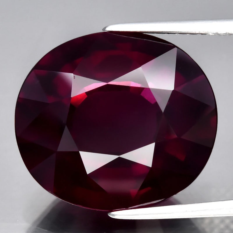 Big! 14.22ct 15.7x14mm VVS Oval Natural Reddish Purple Rhodolite Garnet