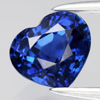 AIGS CERTIFICATE Incl.* 0.96ct VVS Heart Natural Blue Sapphire Gemstone, Heated — view 1