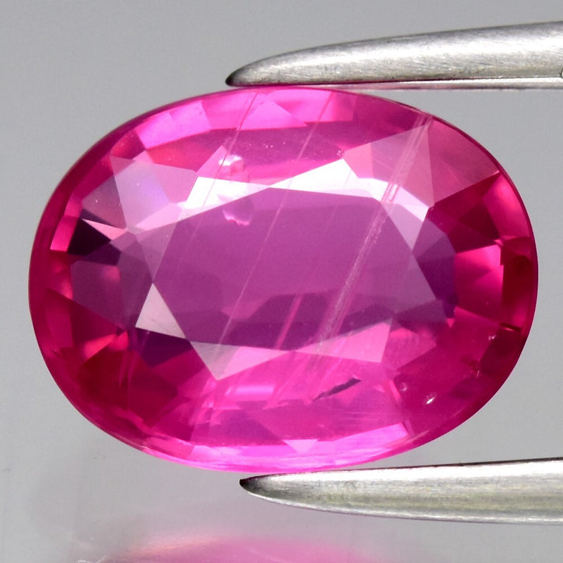 CERTIFICATE Incl.* 1.58ct Oval Natural Pink Sapphire Gemstone Africa *Heated