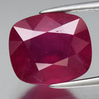CERTIFICATE Incl.* 4.02ct Cushion Natural Unheated Purplish Red Ruby, Gemstone