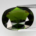 💎 7.27ct 14x10.8mm VS Oval Natural Green Sapphire - Deep Hue Thailand Gemstone - Picture 2 of 10