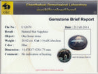 Laboratory report for GLC Report 20.02ct Oval Natural Blue 6 Ray Star Sapphire - Unheated Gemstone