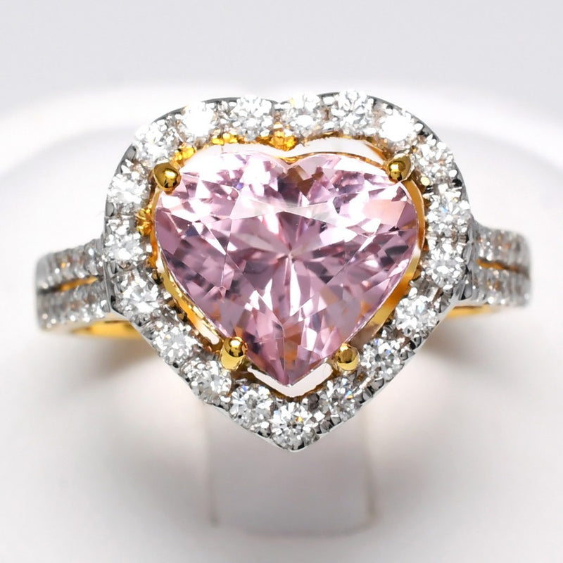 Natural Tourmaline &amp; Diamond Ring in 20K SOLID YELLOW GOLD 0.56ct E/VVS Dia