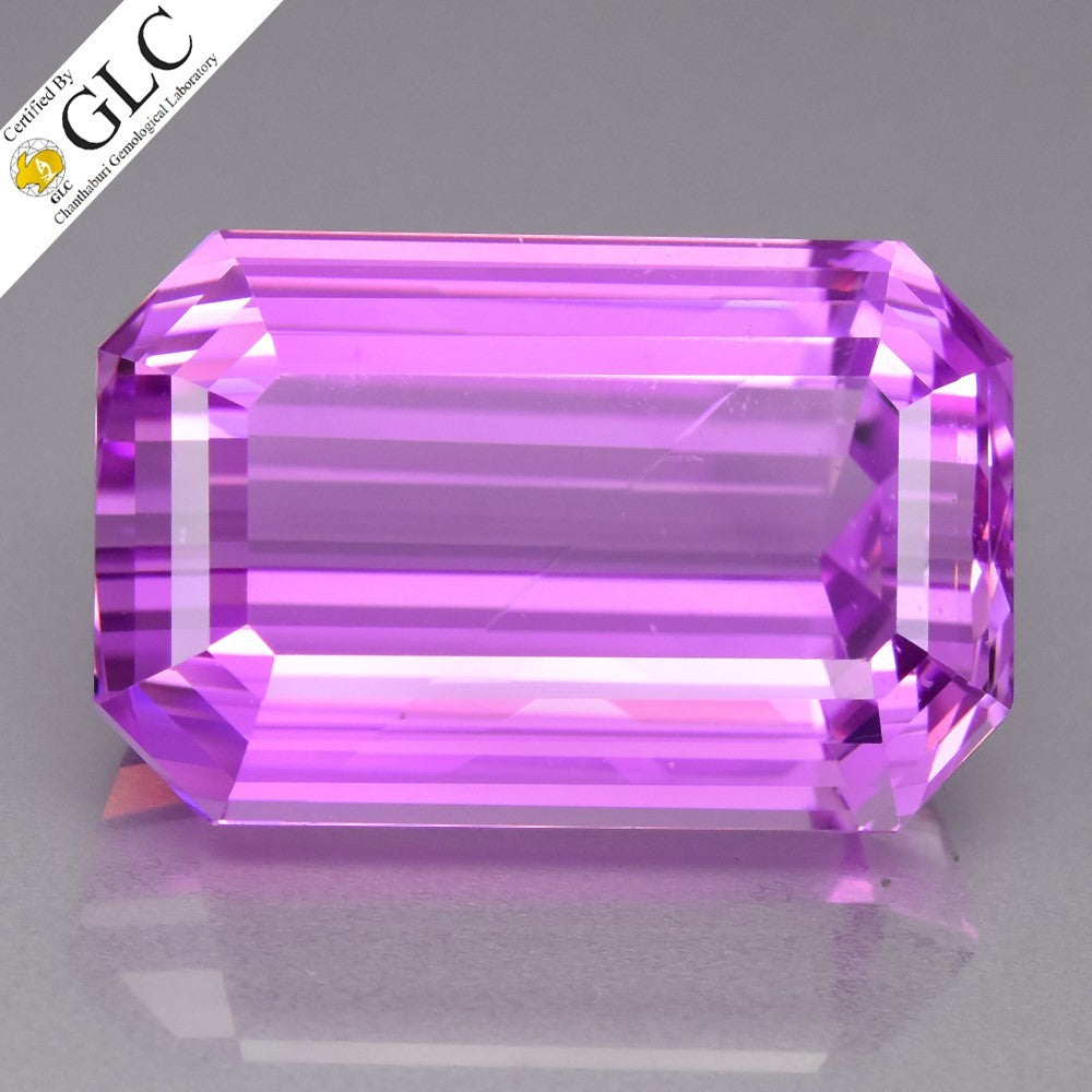 GLC CERTIFIED Large! 54.11ct VVS Octagon Natural Royal Pink Kunzite Gemstone