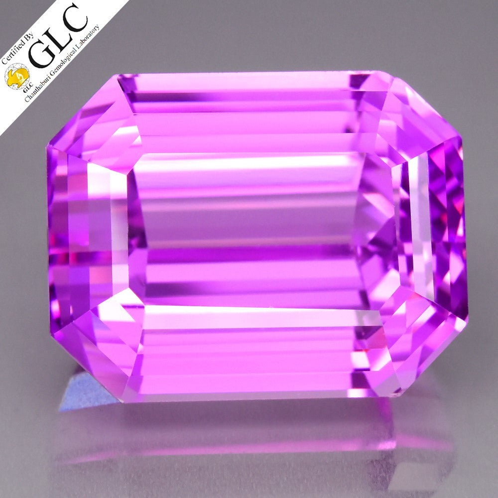 GLC CERTIFIED Massive! 61.08ct IF Octagon Natural Pink Kunzite - Perfect Gem
