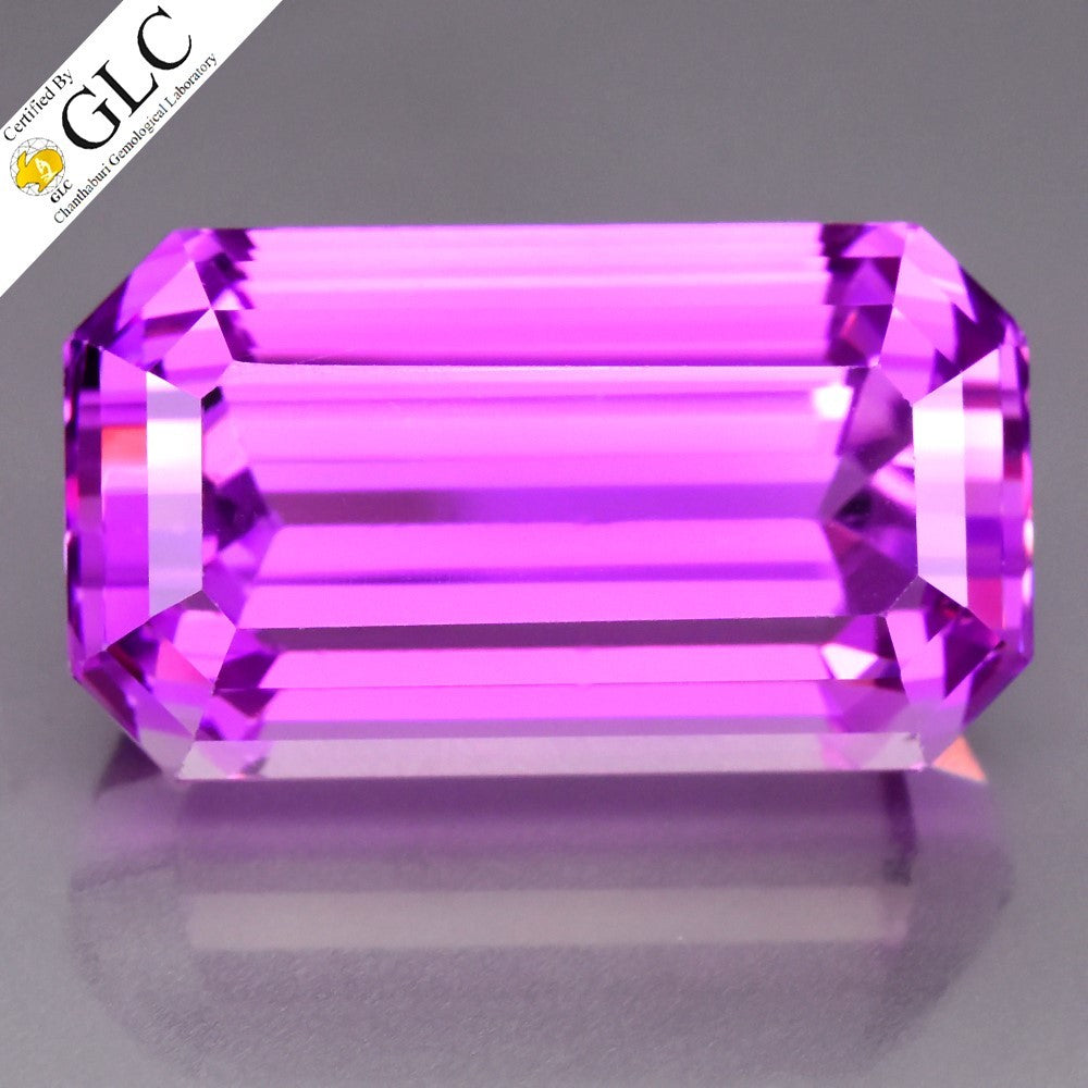 GLC CERTIFIED 40.90ct IF Octagon Natural Pink Kunzite - Superb Afghanistan Gem