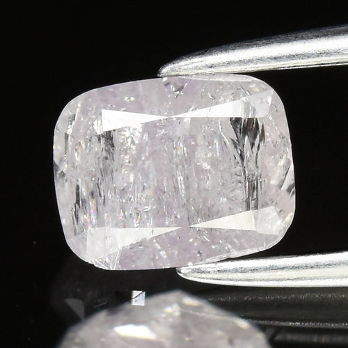 0.85ct 5.8x4.5mm Cushion Natural Untreated Fancy Light Pink Purple Diamond I2 — view 1