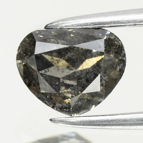 0.86ct 6.5x5mm Pear Natural Untreated Fancy Galaxy Salt &amp; Pepper Diamond I1 — view 1