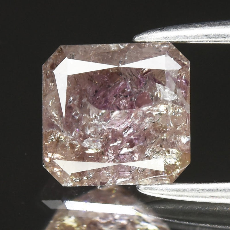 1.00ct Radiant Cut Natural Untreated Fancy Brownish Purple Diamond I2