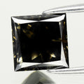 1.31ct 6mm Square Princess Natural Untreated Fancy Deep Grey Diamond SI2 — view 1
