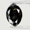 1.35ct 8x5.5mm Marquise Natural Untreated AAA Fancy Jet Black Diamond I1 — view 1