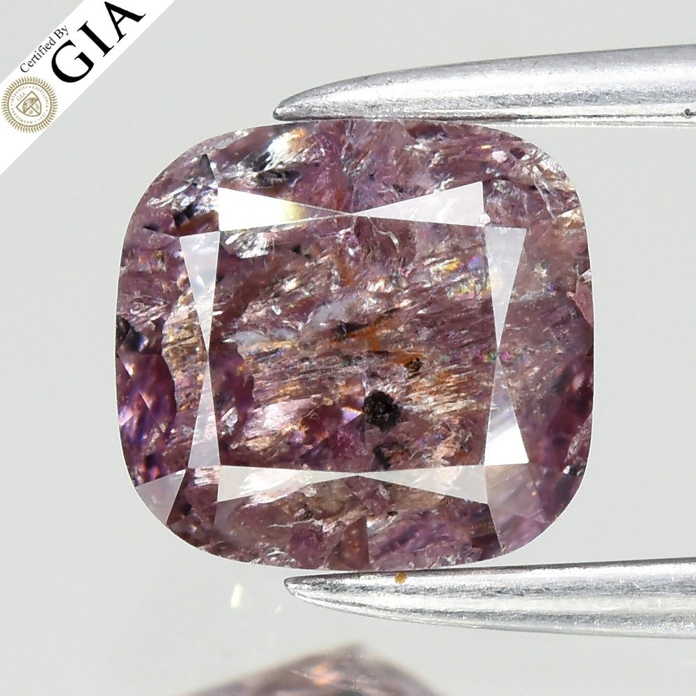GIA CERTIFIED 1.25ct Cushion Natural Untreated Fancy Brown Pink Diamond I2