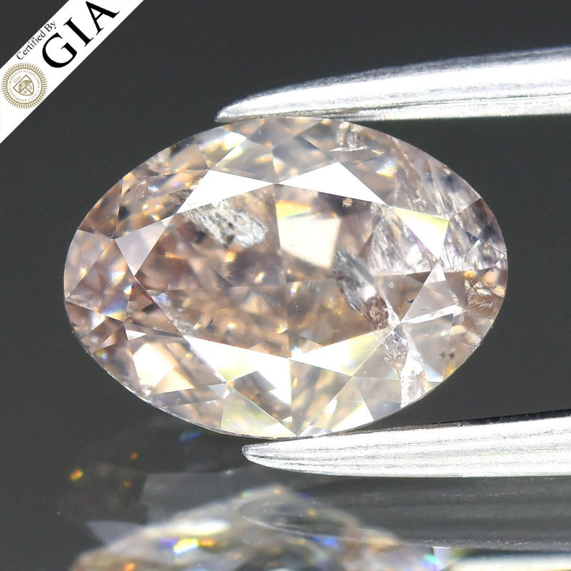 GIA FULL CERTIFIED 1.13ct Oval Natural Untreated Fancy Pink Brown Diamond I3