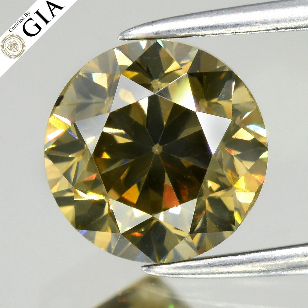 GIA Report 2.02ct Natural Untreated Fancy Dark Greenish Brown Diamond SI1