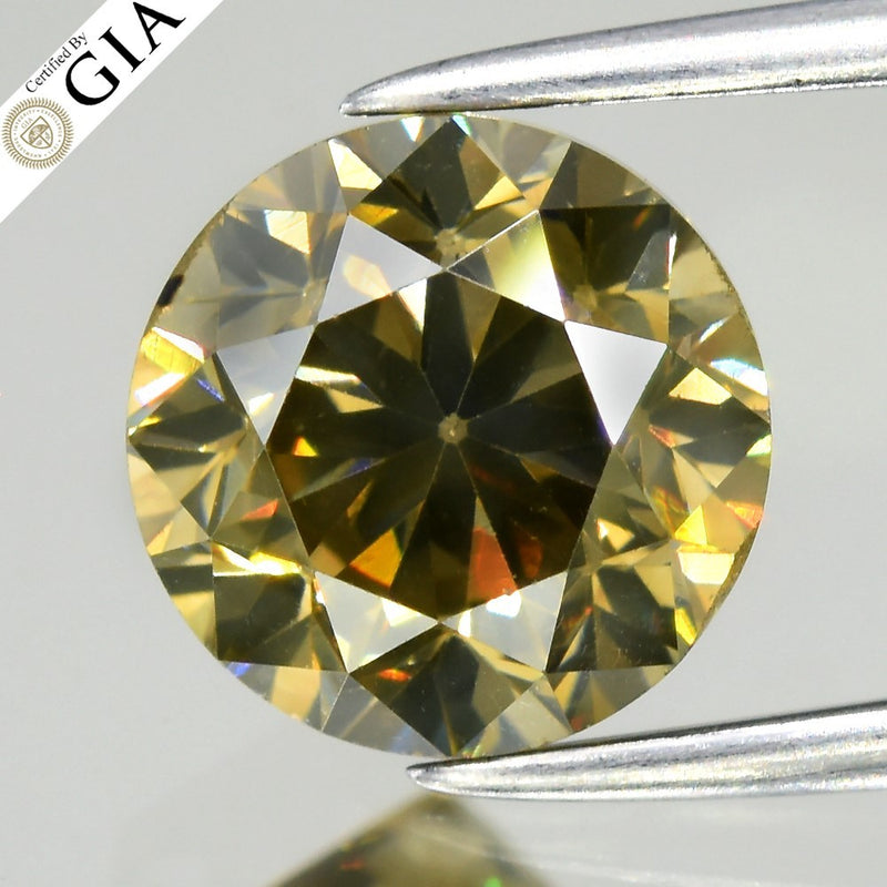 GIA Report 2.02ct Natural Untreated Fancy Dark Greenish Brown Diamond SI1