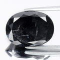 7.43ct Oval Natural Untreated Fancy Jet Black Diamond Opaque (AAA)