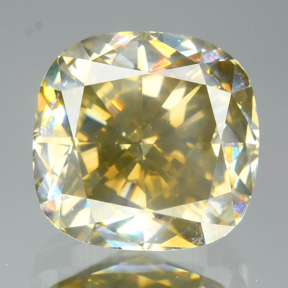 3.34ct Cushion Natural Untreated Fancy Greenish Gray Diamond Africa SI1