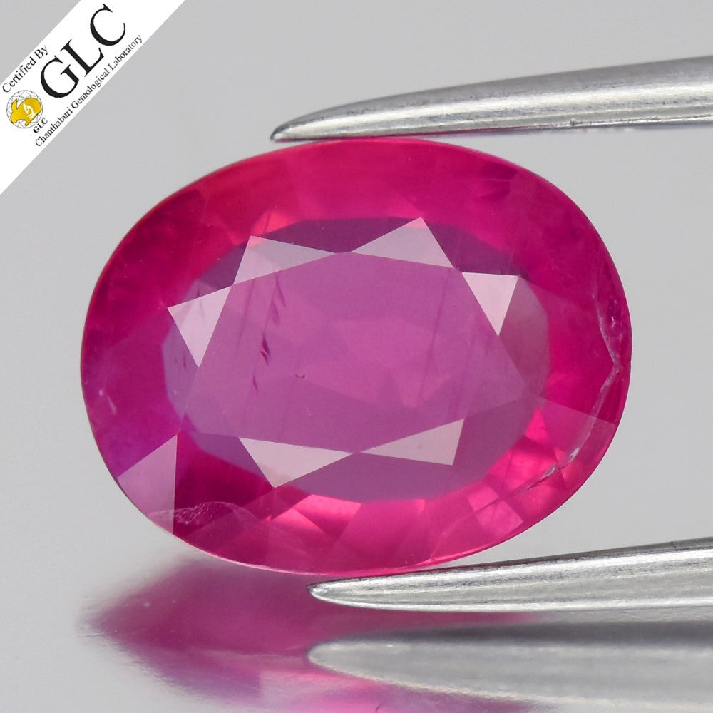 GLC CERTIFIED 2.09ct Oval Natural Pink Sapphire - Heated, Mozambique Gemstone