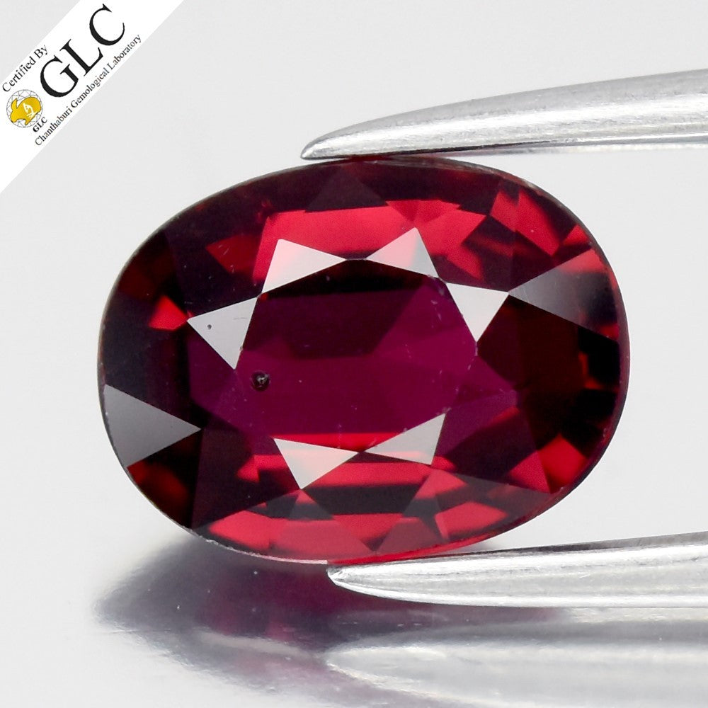 GLC CERTIFIED 1.16ct VS Oval Natural Red Ruby - Unheated, Mozambique Gemstone