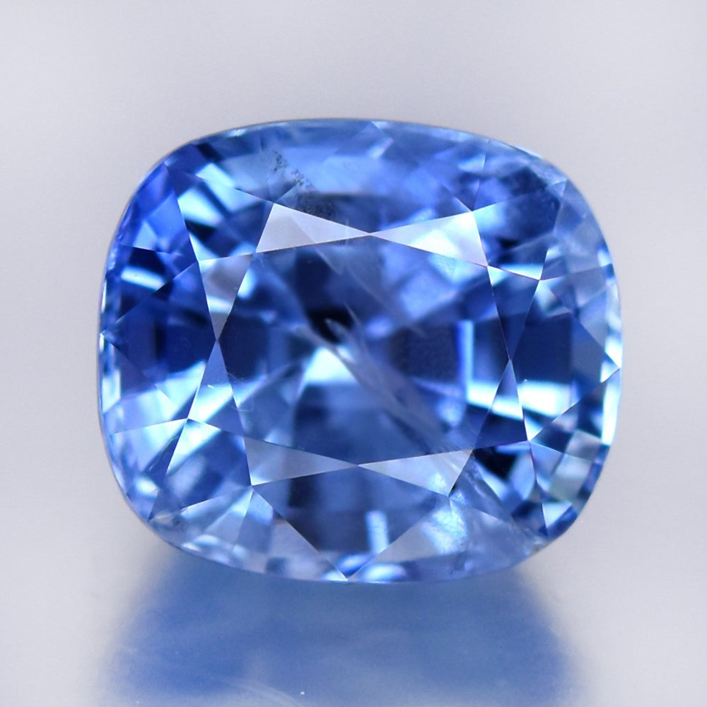 3.55ct 8.7x7.6mm Cushion Natural Blue Sapphire - Unheated, Burma Gemstone