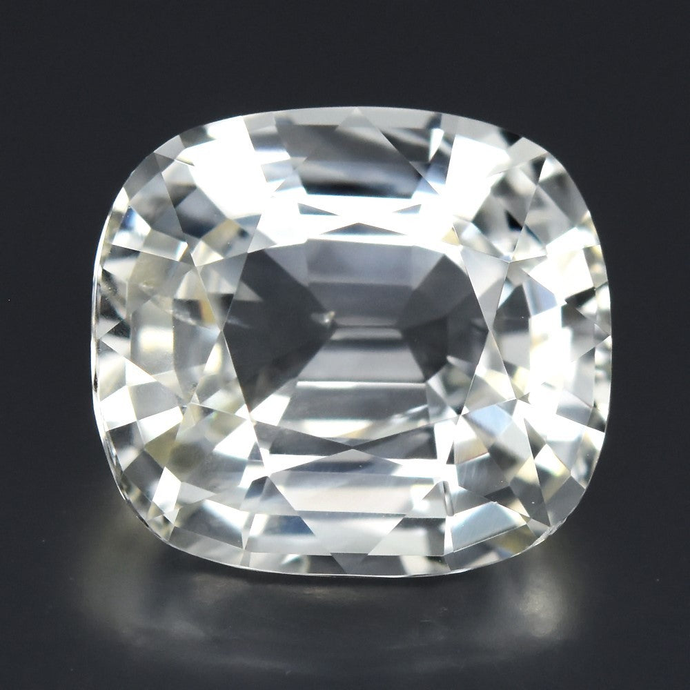 5.51ct VVS Cushion Natural White Sapphire - Unheated, High Clarity Sparkle