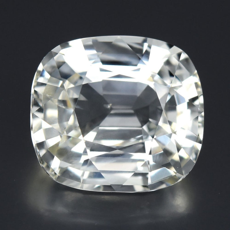 5.51ct VVS Cushion Natural White Sapphire - Unheated, High Clarity Sparkle