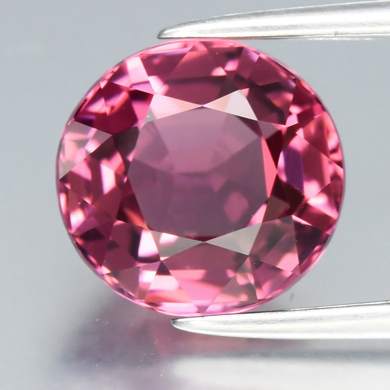 2.71ct 8.5x8.2mm IF Oval Natural Green Pink Tourmaline - Unheated Africa Gem