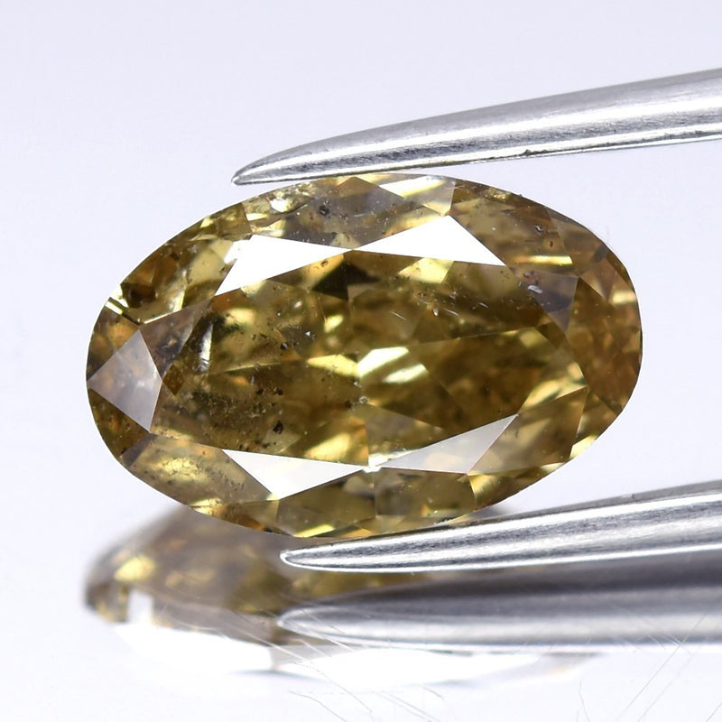 2.02ct 10.03x6.44mm Oval Natural Untreated Fancy Orangy Champagne Diamond SI1