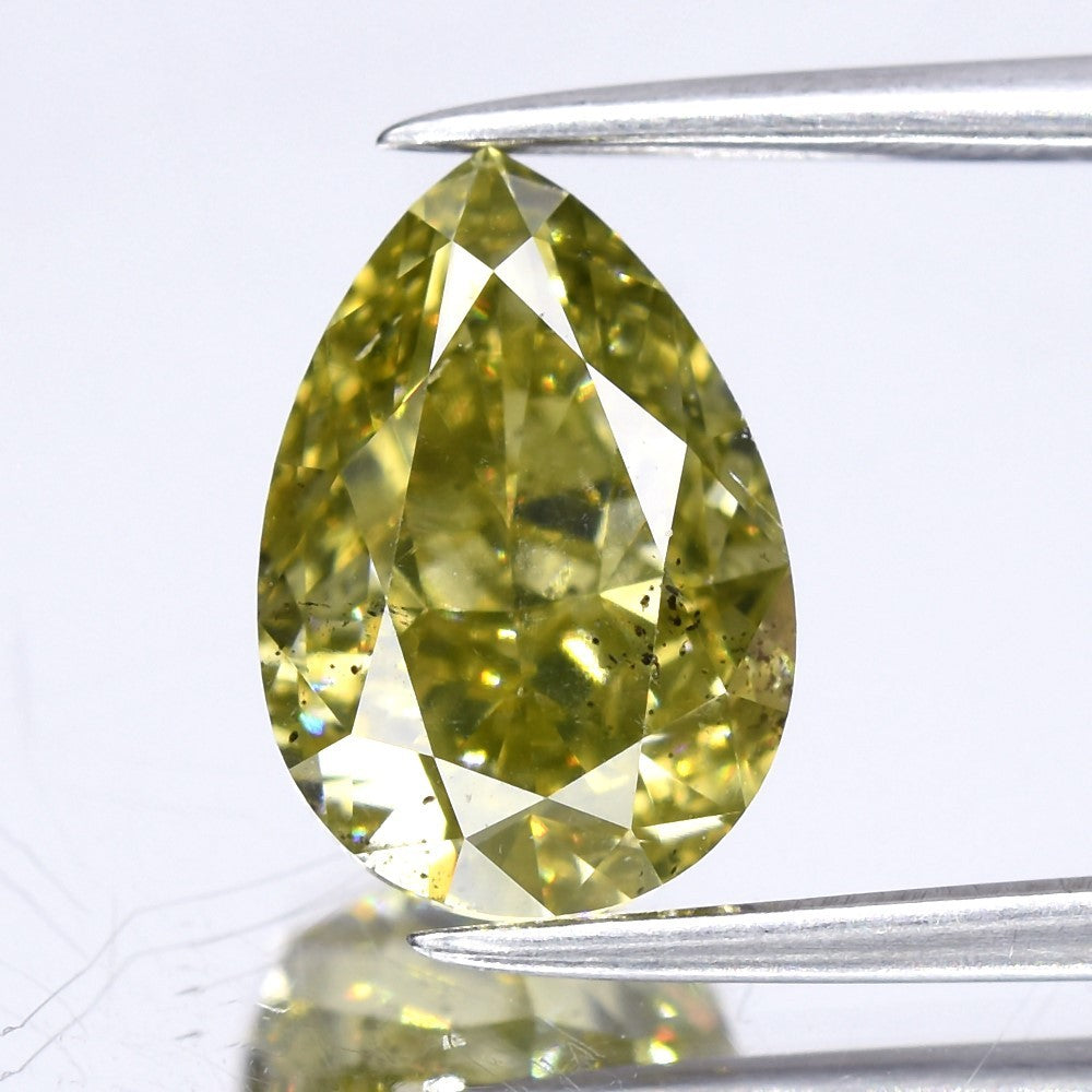 2.51ct 9.81x6.73mm Pear Natural Untreated Fancy Orange Yellow Diamond VS2