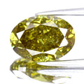 3.53ct Oval Natural Untreated Fancy Deep Greenish Yellow Diamond SI2