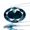 0.81ct 6.94x4.96mm Oval Natural Treated Fancy Deep Blue Diamond VS2 Africa — view 1